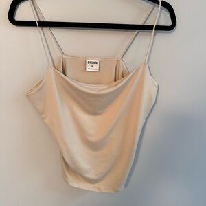 GYMSHARK Women's Cropped Tank Top Beige Size XL